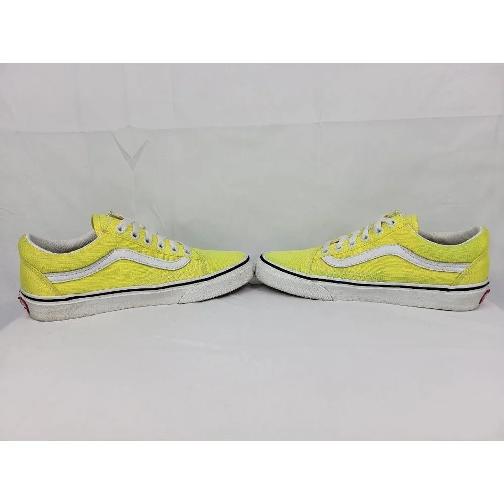 Vans Old Skool Shoes Sneakers Womens Size 6 Neon Highlighter Yellow White 508731 - Picture 8 of 12